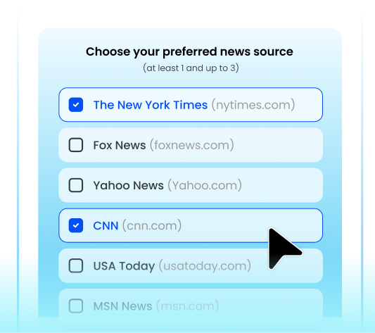 Choose your preferred news sources