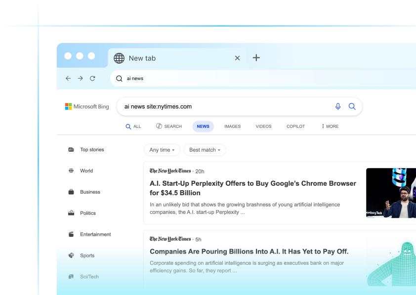 Reach Bing News instantly